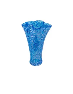 Viz Glass Ocean Breeze - Handblown Art Glass Fiore Flute Vase (Item# 8028)