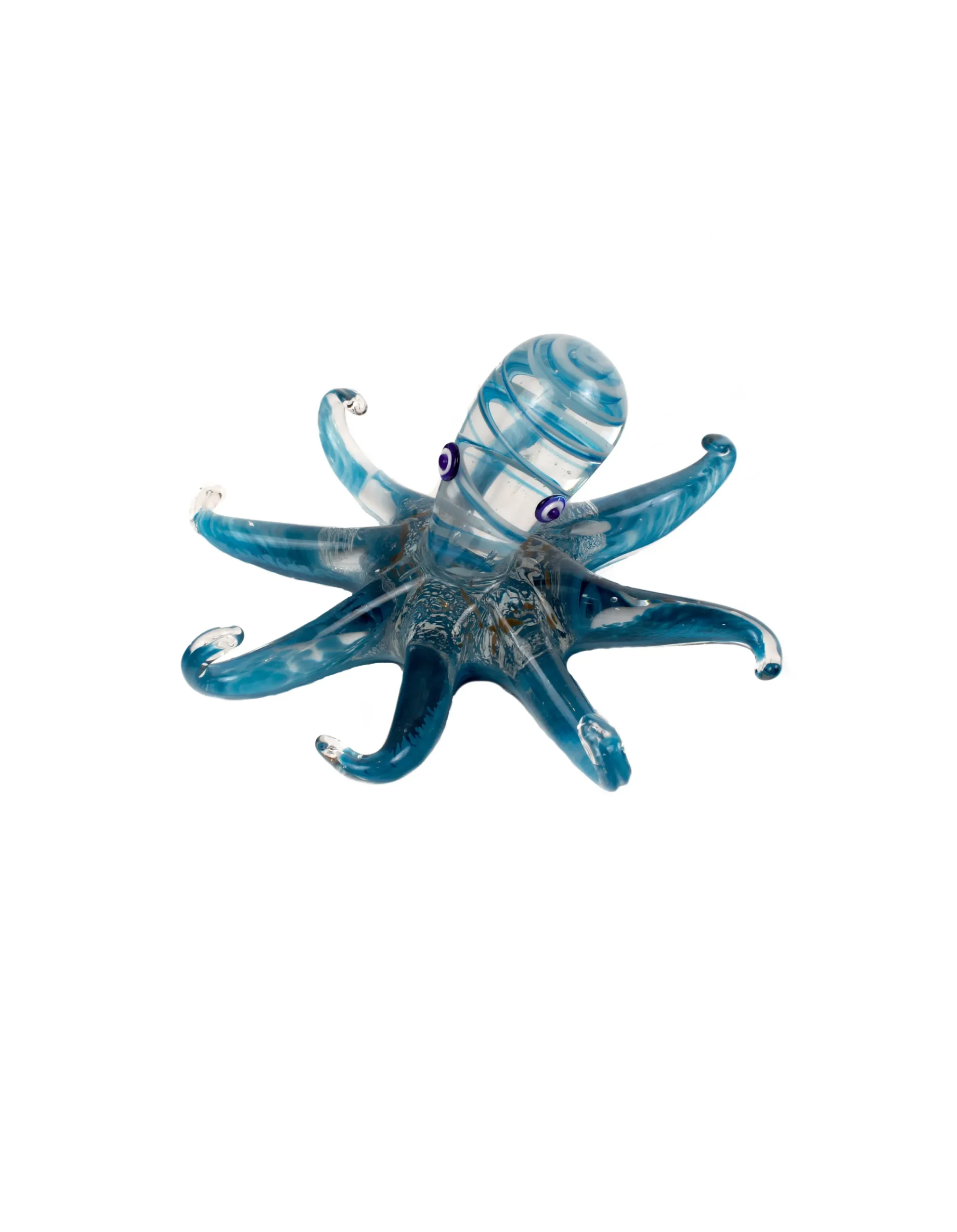 Viz Glass Oceanic Charm - Handblown Art Glass Octopus Sculpture (Item #8029)