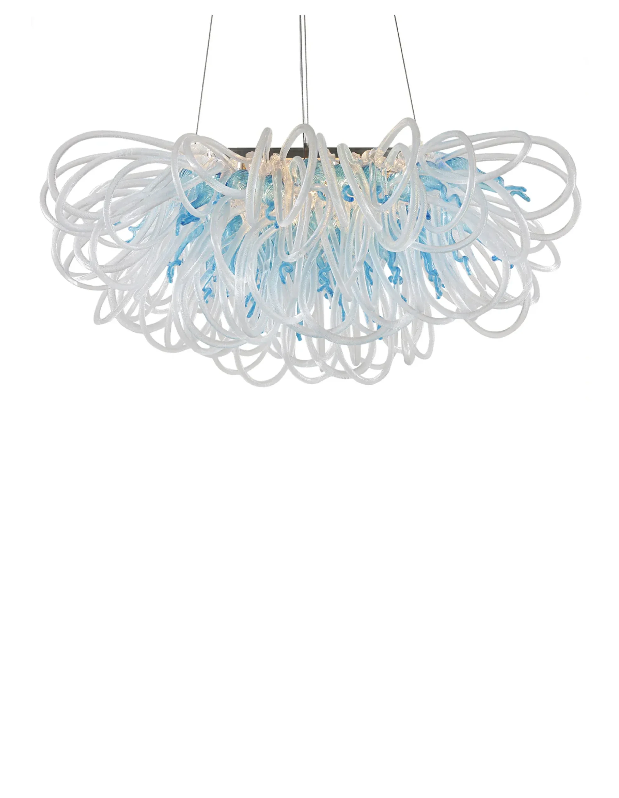 Viz Glass Orion Aqua Linear Blown Glass Chandelier