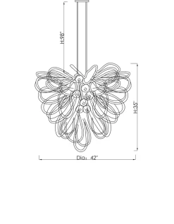 Viz Glass Orion Blue Ombre Large Blown Glass Chandelier