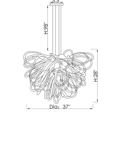 Viz Glass Orion Canyon Shadow Small Blown Glass Chandelier