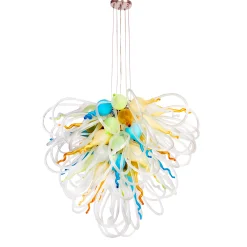 Viz Glass Orion Glacier Bay Large Blown Glass Chandelier