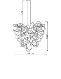 Viz Glass Orion Jolla Del Mar Large Blown Glass Chandelier