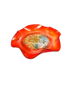Viz Glass Sunset Blaze: Handblown Glass Platter (Item #7602TB)