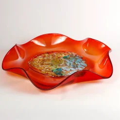 Viz Glass Sunset Blaze: Handblown Glass Platter (Item #7602TB)
