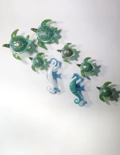 Viz Glass 7830 Tropical Seahorse Wall Art